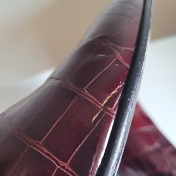 Bally croc embossed burgundy court heels vintage designer heels - Picture 13 of 16